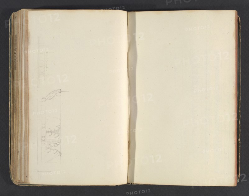Sketchbook, Percier, Charles, 1764-1838, pencil, ink, wash, 1790, The sketchbook, attributed to the architect Charles Percier
