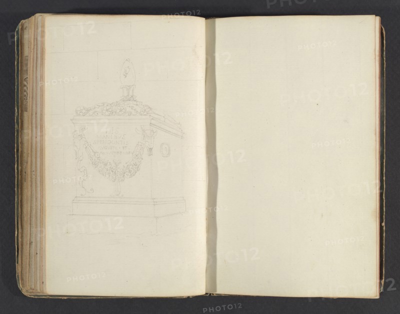 Sketchbook, Percier, Charles, 1764-1838, pencil, ink, wash, 1790, The sketchbook, attributed to the architect Charles Percier
