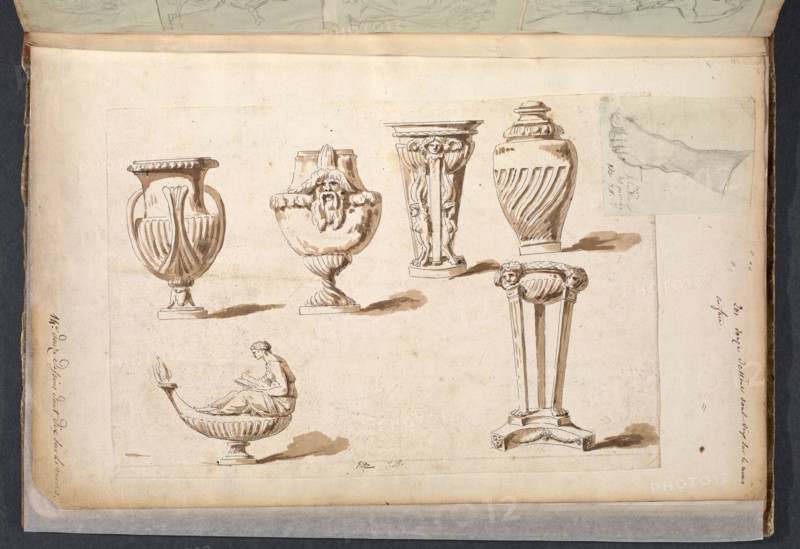 Album 11, David, Jacques-Louis, 1748-1825, pencil, charcoal, ink and wash, 1775-1785