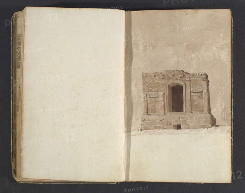Sketchbook, Percier, Charles, 1764-1838, pencil, ink, wash, 1790, The sketchbook, attributed to the architect Charles Percier