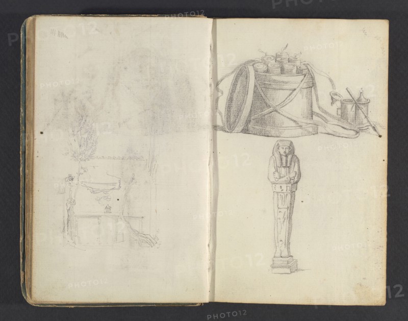 Sketchbook, Percier, Charles, 1764-1838, pencil, ink, wash, 1790, The sketchbook, attributed to the architect Charles Percier