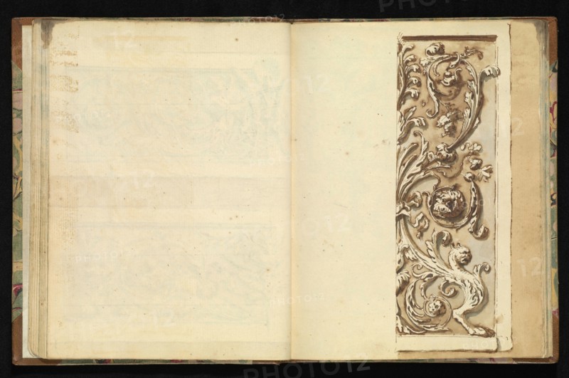 Sketchbook of ornamental and decorative designs, 18th century, pencil, pen, and wash drawings, Late 18th century, The sketchbook