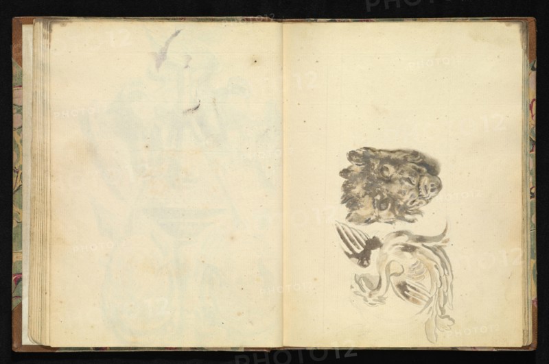Sketchbook of ornamental and decorative designs, 18th century, pencil, pen, and wash drawings, Late 18th century, The sketchbook