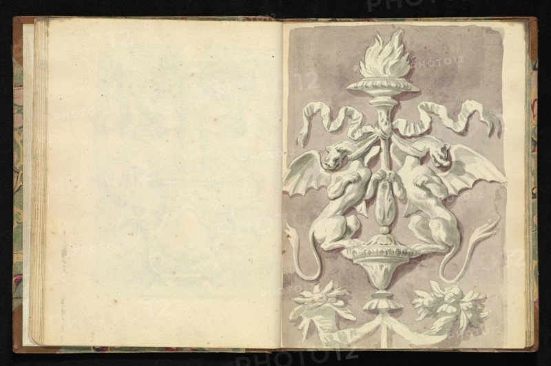Sketchbook of ornamental and decorative designs, 18th century, pencil, pen, and wash drawings, Late 18th century, The sketchbook