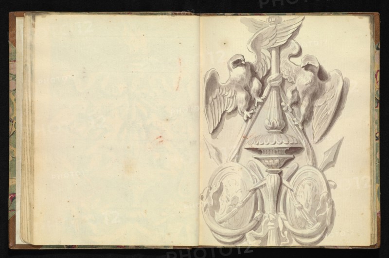Sketchbook of ornamental and decorative designs, 18th century, pencil, pen, and wash drawings, Late 18th century, The sketchbook