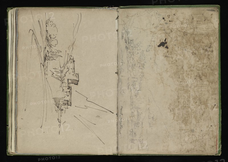 Roman sketchbook, Gauffier, Louis, 1761-1801, pencil, pen and black and brown ink, grey and brown wash, and black and white