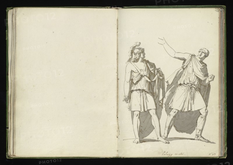 Roman sketchbook, Gauffier, Louis, 1761-1801, pencil, pen and black and brown ink, grey and brown wash, and black and white