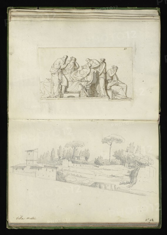 Roman sketchbook, Gauffier, Louis, 1761-1801, pencil, pen and black and brown ink, grey and brown wash, and black and white