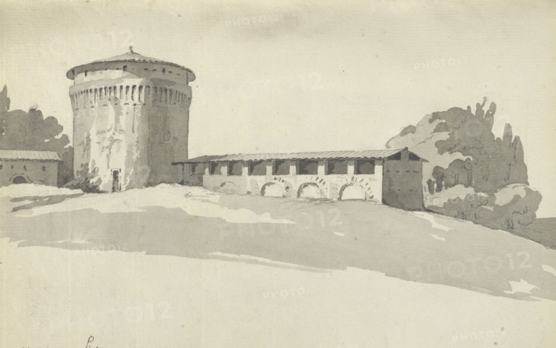 Roman sketchbook, Gauffier, Louis, 1761-1801, pencil, pen and black and brown ink, grey and brown wash, and black and white