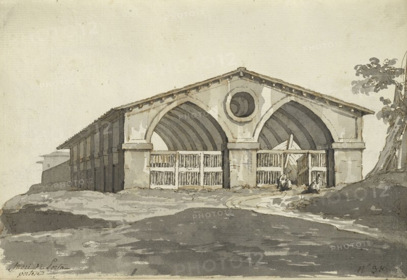 Roman sketchbook, Gauffier, Louis, 1761-1801, pencil, pen and black and brown ink, grey and brown wash, and black and white