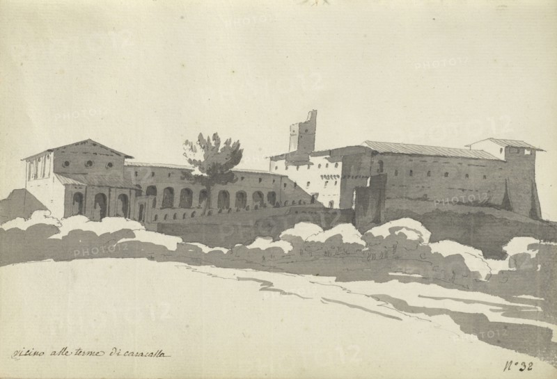Roman sketchbook, Gauffier, Louis, 1761-1801, pencil, pen and black and brown ink, grey and brown wash, and black and white