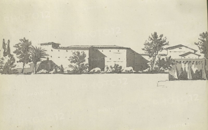 Roman sketchbook, Gauffier, Louis, 1761-1801, pencil, pen and black and brown ink, grey and brown wash, and black and white
