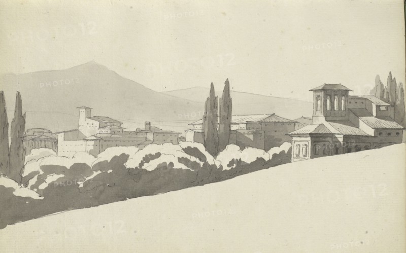 Roman sketchbook, Gauffier, Louis, 1761-1801, pencil, pen and black and brown ink, grey and brown wash, and black and white