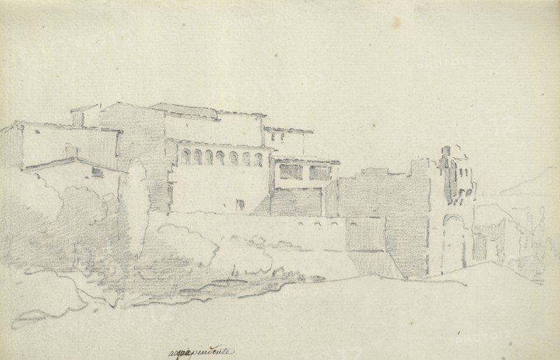 Roman sketchbook, Gauffier, Louis, 1761-1801, pencil, pen and black and brown ink, grey and brown wash, and black and white