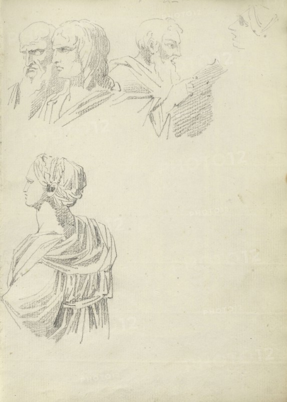 Roman sketchbook, Gauffier, Louis, 1761-1801, pencil, pen and black and brown ink, grey and brown wash, and black and white