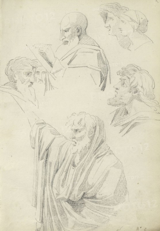 Roman sketchbook, Gauffier, Louis, 1761-1801, pencil, pen and black and brown ink, grey and brown wash, and black and white