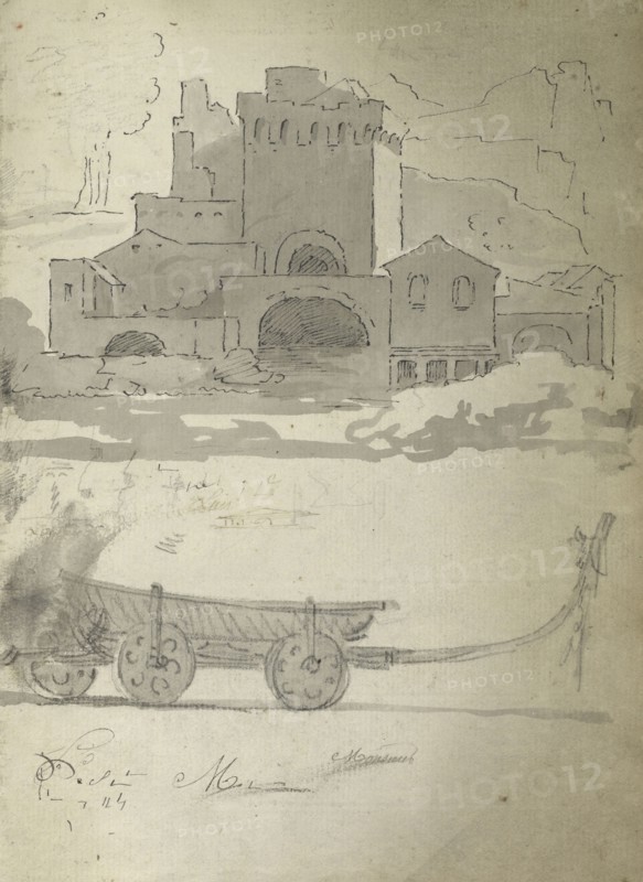 Roman sketchbook, Gauffier, Louis, 1761-1801, pencil, pen and black and brown ink, grey and brown wash, and black and white