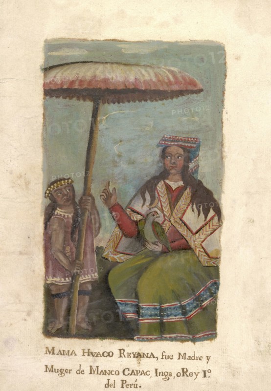 Portraits of Inca kings and an Inca queen, oil on vellum, not before 1825, full-length portraits of Inca rulers