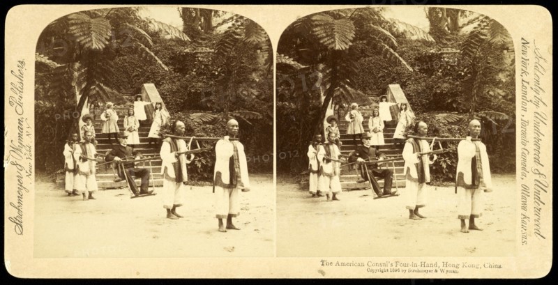 Hong Kong, China, The American consul's four-in-hand, Hong Kong, China, Strohmeyer and Wyman, Underwood and Underwood, Albumen