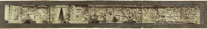 Panorama of the east facade of the Governor's Palace, Uxmal, Augustus and Alice Dixon Le Plongeon papers, 1763-1937, bulk 1860