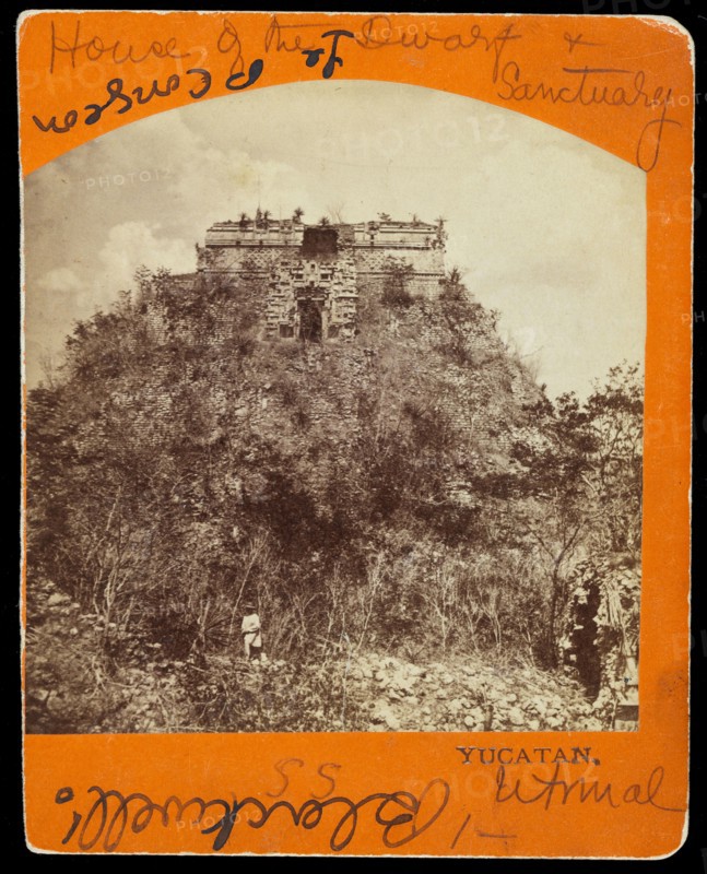 West facade, Adivino temple, Uxmal, Augustus and Alice Dixon Le Plongeon papers, 1763-1937, bulk 1860-1910, Le Plongeon