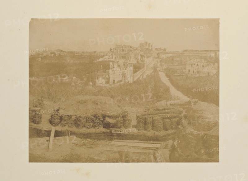 Di fuori la Porta San Pancrazio, Fotografi di Roma 1849, Lecchi, Stefano, 19th century, c. 1849, salted paper prints, 43 x 31 cm
