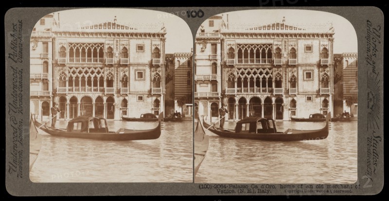 home of an old merchant of Venice, Palazzo Ca' d'Oro, home of an old merchant of Venice, Stereographic views of Italy, Underwood