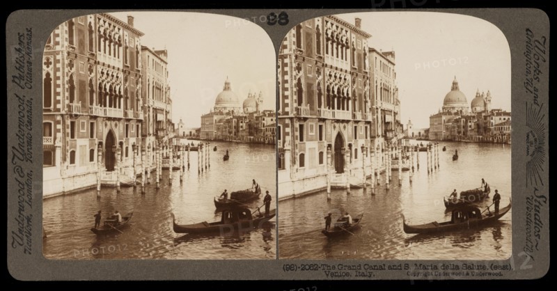 The Grand Canal and Santa Maria della Salute, Stereographic views of Italy, Underwood and Underwood, Underwood, Bert, 1862-1943