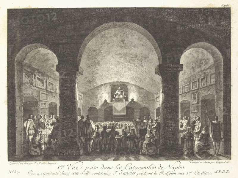 Vue des catacombes de Naples, Voyage pittoresque, ou, Description des royaumes de Naples et de Sicile, Duplessi-Bertaux, Jean
