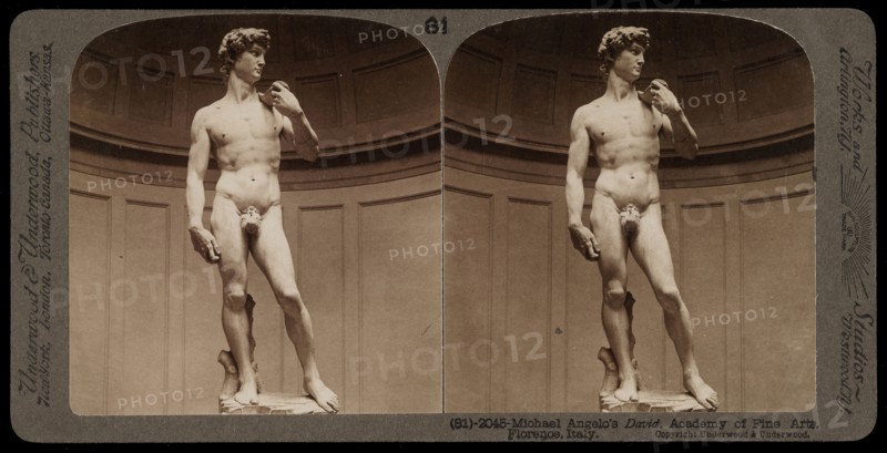 Academy of Fine Arts, Florence, Michelangelo's David, Academy of Fine Arts, Florence, Stereographic views of Italy