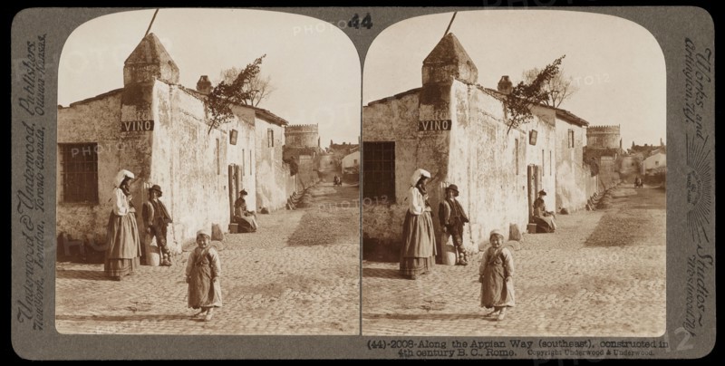 Along the Appian way, Stereographic views of Italy, Underwood and Underwood, Underwood, Bert, 1862-1943, stereograph: gelatin