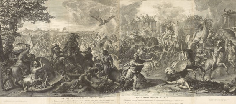 Battle of Arbela, Battles of Alexander, Audran, Gérard, 1640-1703, Le Brun, Charles, 1619-1690, Etching, engraving