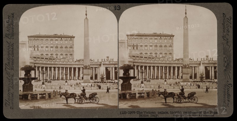 Vatican palace, residence of the Pope, Stereographic views of Italy, Underwood and Underwood, Underwood, Bert, 1862-1943
