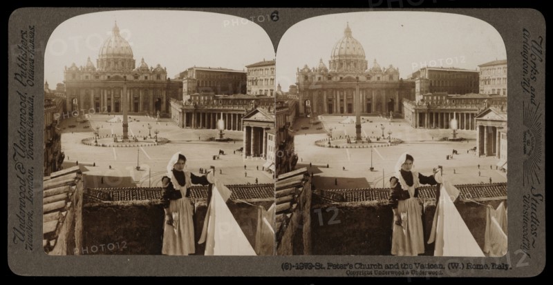 St. Peter's Church and the Vatican, Stereographic views of Italy, Underwood and Underwood, Underwood, Bert, 1862-1943