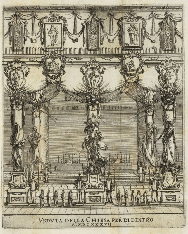 Vedvta della chiesa per di dentro a.no MDCXXXVII, Eseqvie della Maestà Cesarea dell'imperadore Ferdinando II, Della Bella