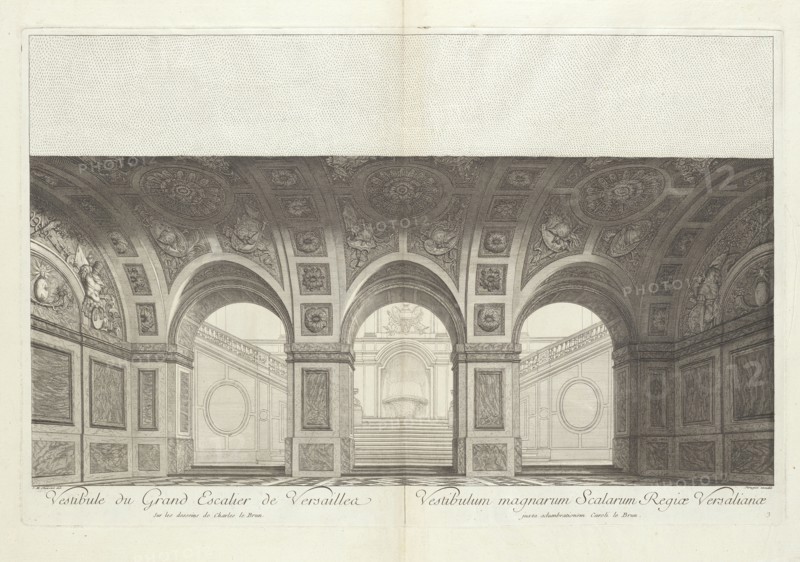Vestibule du grand escalier de Versailles sur les desseins de Charles Le Brun, Grand escalier du Château de Versailles