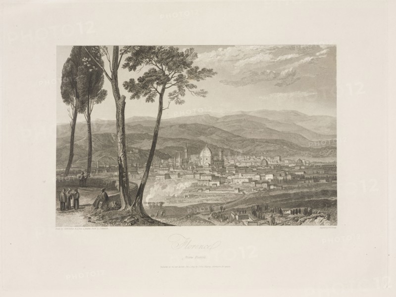 Florence from Fiesole, A picturesque tour of Italy, from drawings made in 1816-1817, Hakewill, James, 1778-1843, Smith, William