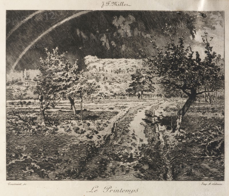 Le printemps, Dieterle family records of French art galleries, 1846-1986, Millet, Jean François, 1814-1875, Salmon