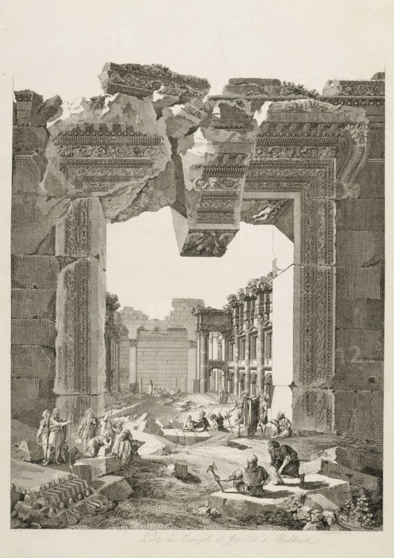 Porte du temple de Jupiter à Balbeck, Materials for Voyage pittoresque de la Syrie, de la Phoenicie, de la Palaestine