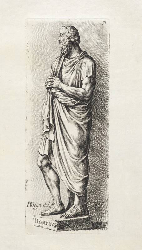 Arundel Homerus, reversed, Signorvm vetervm icones, Bisschop, Jan de, 1628-1671, Gheyn, Jacques de, 1596-1641, Etching, between