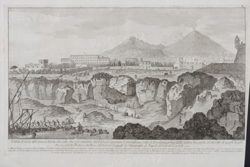 Veduta di parte delle lave di bitume che nelle cruzioni vomitate da Vesuvio coprirono l'antichissima città di Ercolano, Vedute