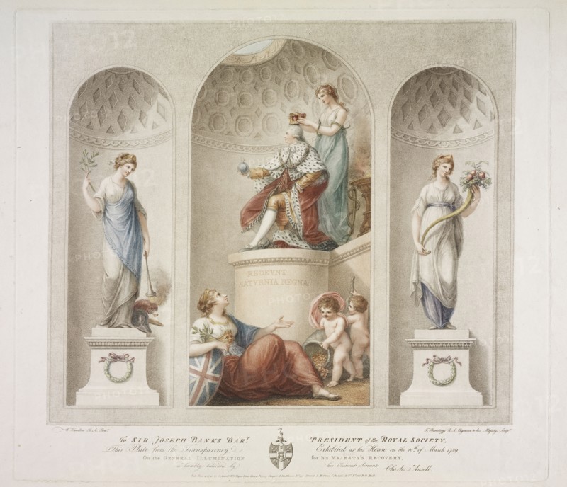 Plate from the Transparency Exhibited at this House on the 10th of March 1789 on the General Illumination for his Majesty's