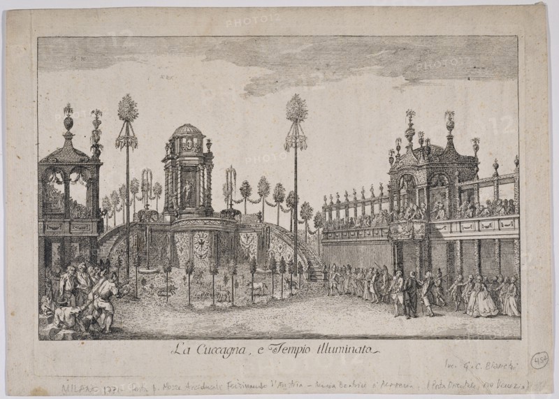 La cuccagna, e tempio illuminato, Collection of festival prints, Bianchi, Giulio Cesare, fl. 1760, Etching, ca. 1771
