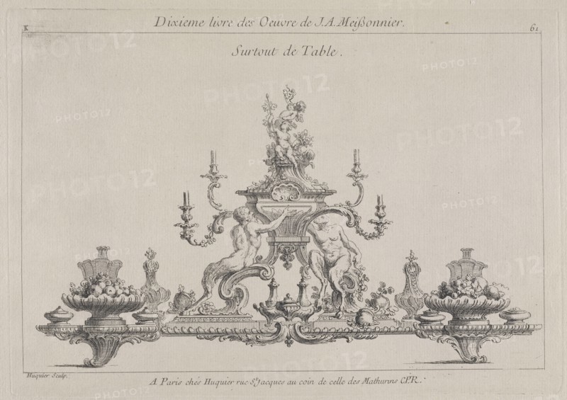 Surtout de table, Ornament Prints Collection, Oeuvre de Juste Aurele Meissonnier peintre sculpteur architecte andc. dessinateur