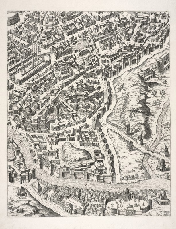 Urbis Romae Sciographia ex Antiquus Monumentis Accuratiss. Delineata. Collection of maps of Rome, Du Pérac, Etienne, d. 1604