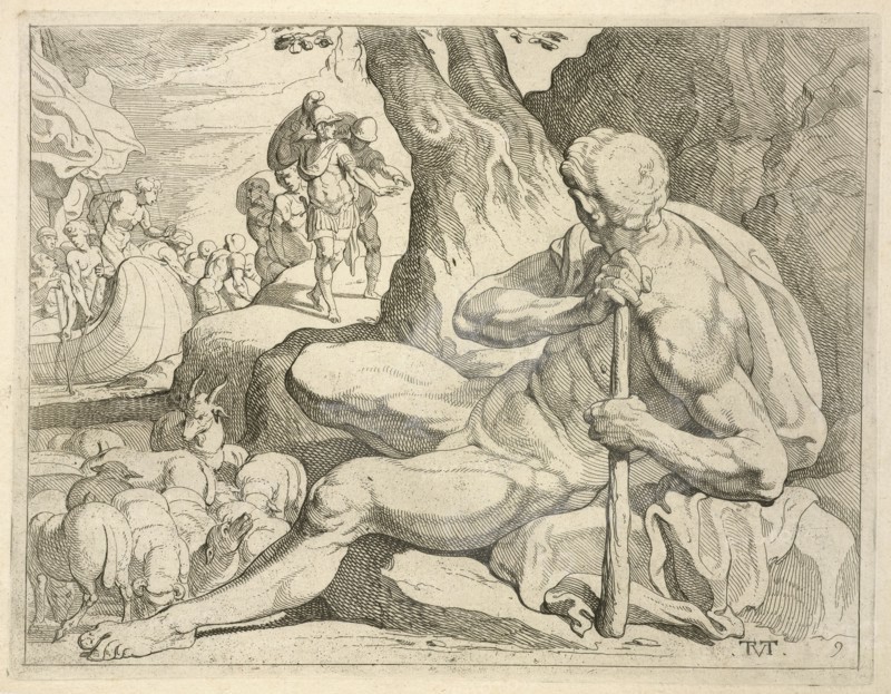 Scene from the Galerie d'Ulysse in Fontainebleau, Les trauaux d'Vlysse, Abate, Nicolò dell', ca. 1509-1571, Primaticcio
