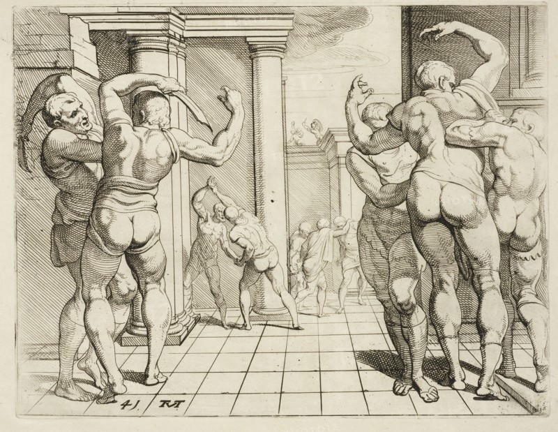Scene from the Galerie d'Ulysse in Fontainebleau, Les trauaux d'Vlysse, Abate, Nicolò dell', ca. 1509-1571, Primaticcio
