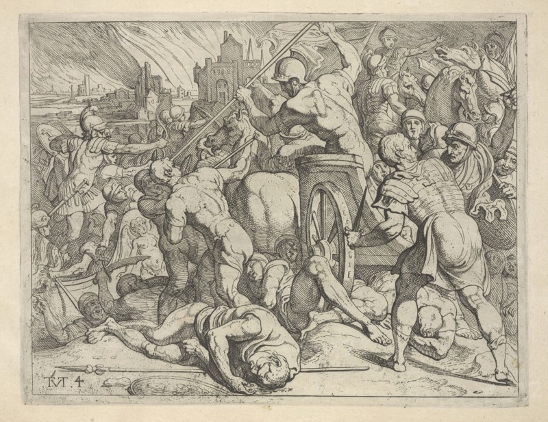 Plate 4, Les trauaux d'Vlysse, Abate, Nicolò dell', ca. 1509-1571, Primaticcio, Francesco, 1504-1570, Thulden, Theodoor van