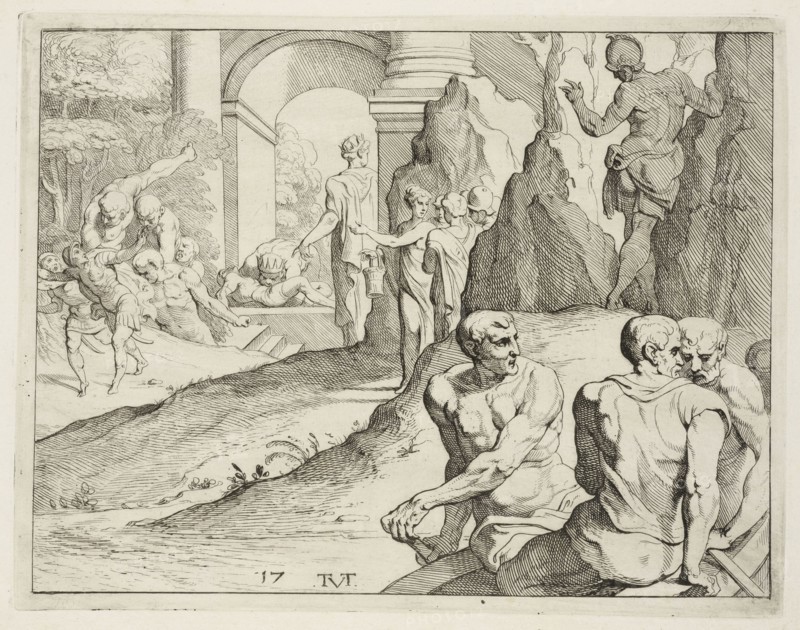 Scene from the Galerie d'Ulysse in Fontainebleau, Les trauaux d'Vlysse, Abate, Nicolò dell', ca. 1509-1571, Primaticcio