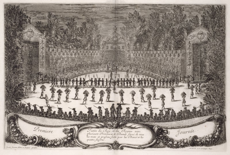 Première journée, Les plaisirs de l'isle enchantée: course de bague: collation ornée de machines, comedie, meslée de danse